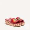 Bribri Raffia Wedge Slide με κεντημένο λουλούδι 65 mm