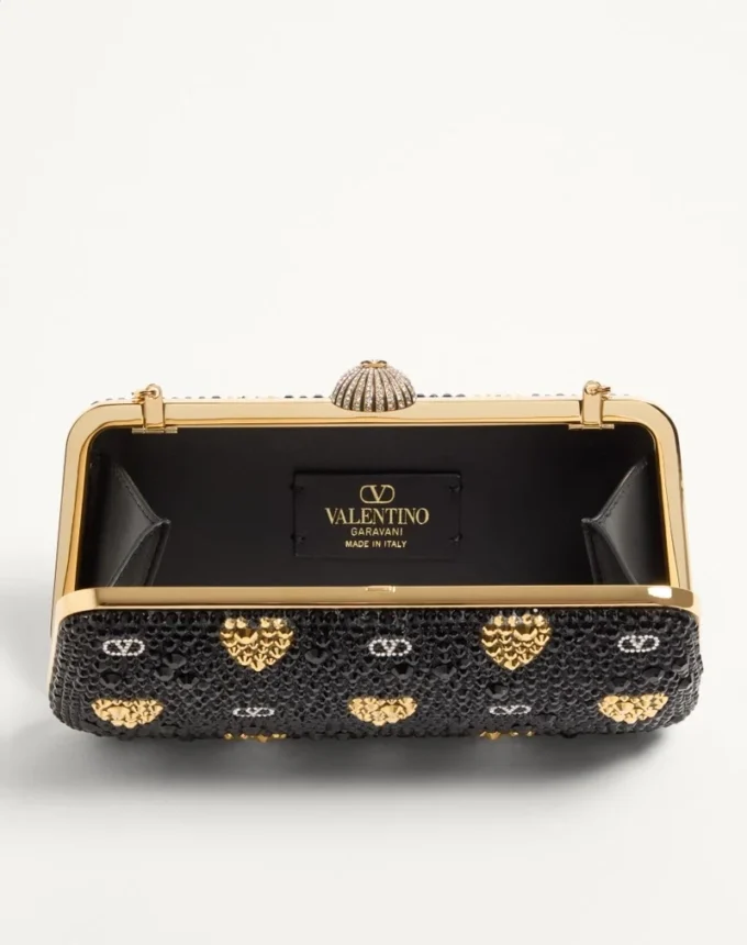 Carry Secrets Minaudiere με μοτίβο Cour De Cœur από στρας