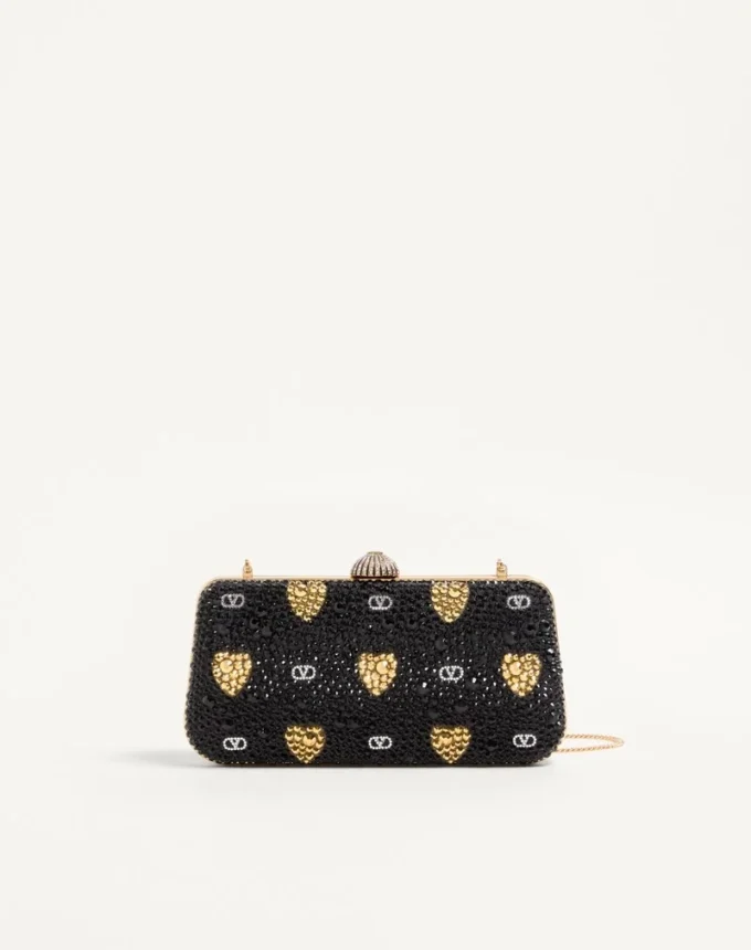 Carry Secrets Minaudiere με μοτίβο Cour De Cœur από στρας