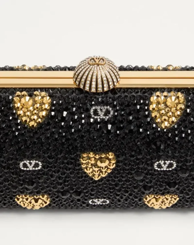 Carry Secrets Minaudiere με μοτίβο Cour De Cœur από στρας