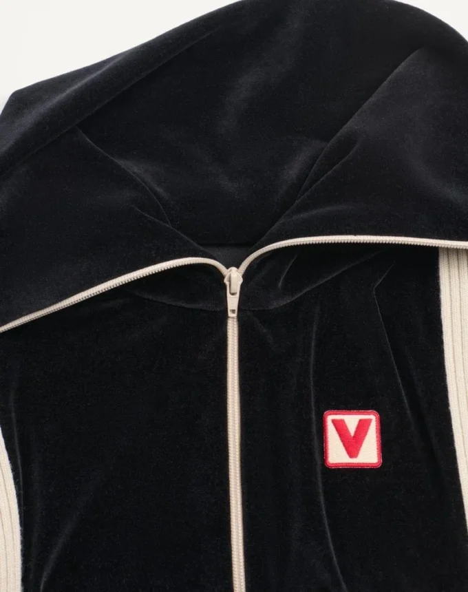 Chez Valentino Φούτερ με ζιπ και μπάλωμα