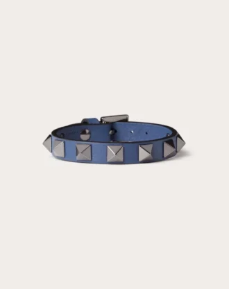 Δερμάτινο βραχιόλι Rockstud με καρφιά από ρουθήνιο