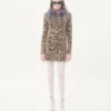 Φόρεμα από κασμίρ με animal print και φτερά Φόρεμα από κασμίρ με animal print και φτερά