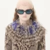 Φόρεμα από κασμίρ με animal print και φτερά Φόρεμα από κασμίρ με animal print και φτερά