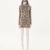 Φόρεμα από κασμίρ με animal print και φτερά Φόρεμα από κασμίρ με animal print και φτερά