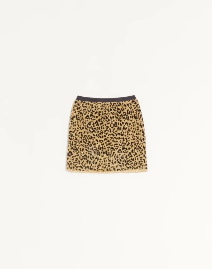 Φούστα από πλεκτό Lurex με ζακάρ animal print Φούστα από πλεκτό Lurex με ζακάρ animal print