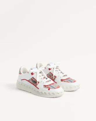 Freedots Low-Top Sneaker από δέρμα μοσχαριού και ύφασμα Voyage Imaginaire