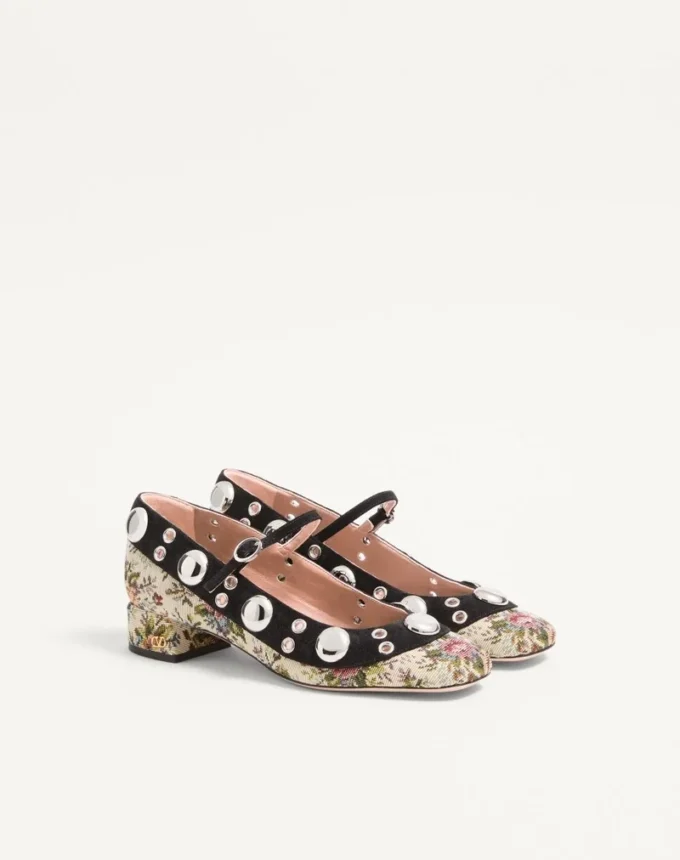 Γόβες Mary-Jane Nellcôte από ύφασμα Papier Floral Jacquard 30 mm Γόβες Mary-Jane Nellcôte από ύφασμα Papier Floral Jacquard 30 mm