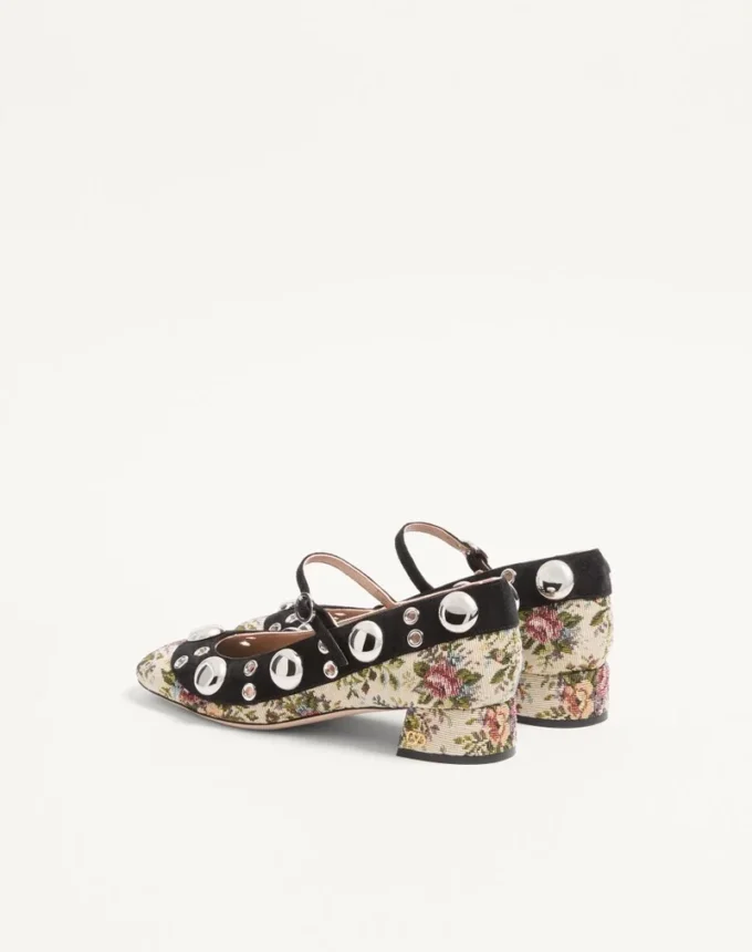 Γόβες Mary-Jane Nellcôte από ύφασμα Papier Floral Jacquard 30 mm Γόβες Mary-Jane Nellcôte από ύφασμα Papier Floral Jacquard 30 mm