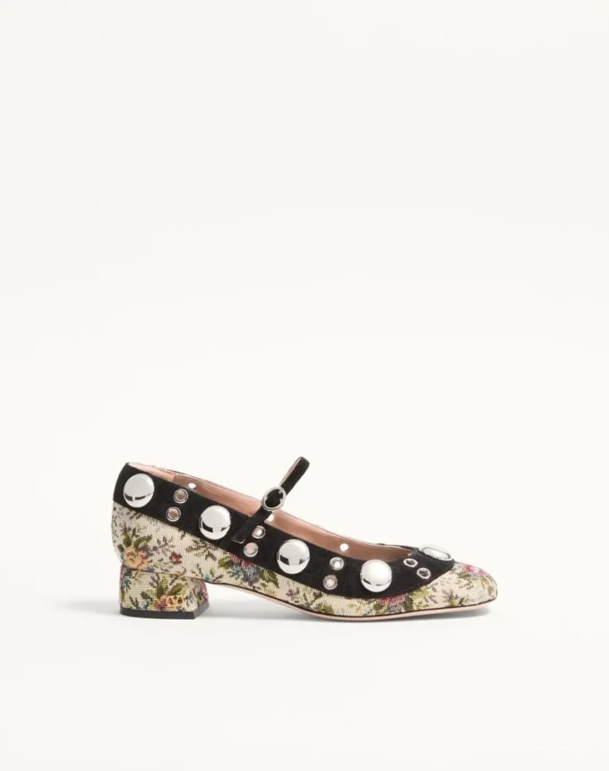 Γόβες Mary-Jane Nellcôte από ύφασμα Papier Floral Jacquard 30 mm Γόβες Mary-Jane Nellcôte από ύφασμα Papier Floral Jacquard 30 mm