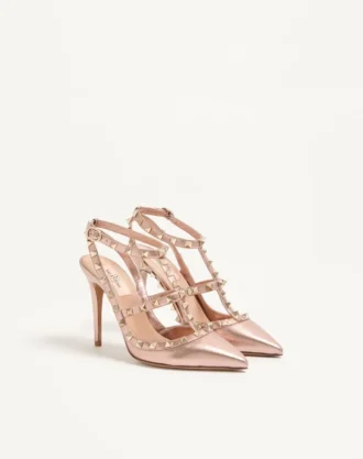 Γόβες Rockstud από πλαστικοποιημένο δέρμα νάπα 100 mm