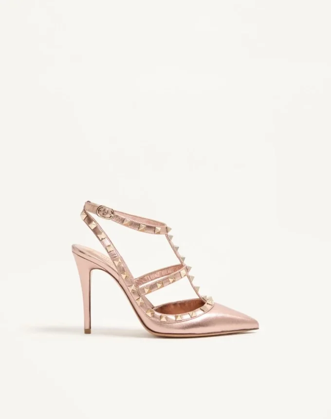 Γόβες Rockstud από πλαστικοποιημένο δέρμα νάπα 100 mm Γόβες Rockstud από πλαστικοποιημένο δέρμα νάπα 100 mm
