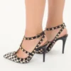 Γόβες Rockstud από ύφασμα Pied-De-Poule 100 mm