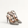 Γόβες Rockstud από ύφασμα Pied-De-Poule 100 mm
