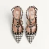 Γόβες Rockstud από ύφασμα Pied-De-Poule 100 mm