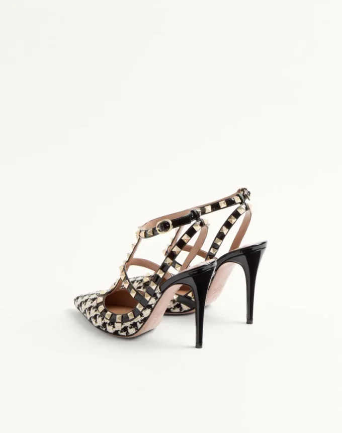 Γόβες Rockstud από ύφασμα Pied-De-Poule 100 mm
