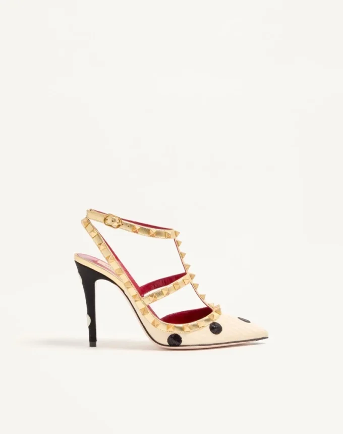 Γόβες Rockstud με κεντήματα Plus de Pois 100 mm