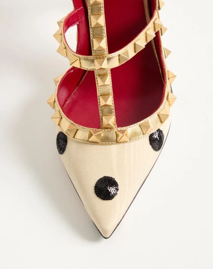 Γόβες Rockstud με κεντήματα Plus de Pois 100 mm