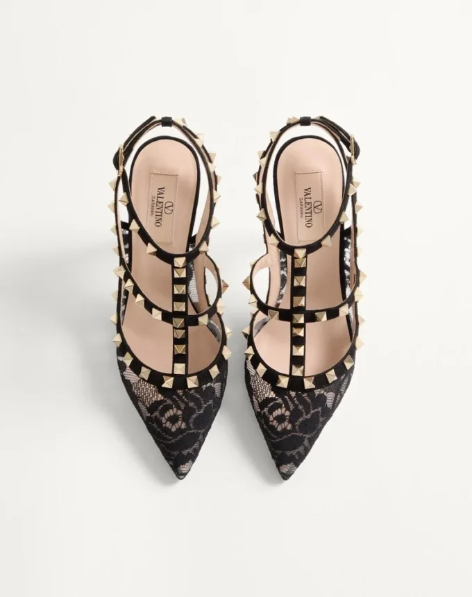 Γόβες Rockstud με λουράκια 100 mm