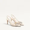 Γόβες Slingback με υπογραφή Vlogo από δέρμα μοσχαριού 80 mm