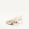 Γόβες Slingback με υπογραφή Vlogo από δέρμα μοσχαριού 80 mm