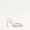 Γόβες Slingback με υπογραφή Vlogo από δέρμα μοσχαριού 80 mm