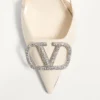 Γόβες Slingback με υπογραφή Vlogo από δέρμα μοσχαριού 80 mm