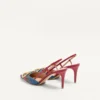 Γόβες Slingback με υπογραφή Vlogo σε τζιν με κεντημένο σχέδιο Cherryfic 80 mm Γόβες Slingback με υπογραφή Vlogo σε τζιν με κεντημένο σχέδιο Cherryfic 80 mm