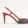 Γόβες Slingback με υπογραφή Vlogo σε τζιν με κεντημένο σχέδιο Cherryfic 80 mm Γόβες Slingback με υπογραφή Vlogo σε τζιν με κεντημένο σχέδιο Cherryfic 80 mm