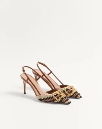 Γόβες Vlogo Signature Slingback με κροσέ κεντήματα 80 mm