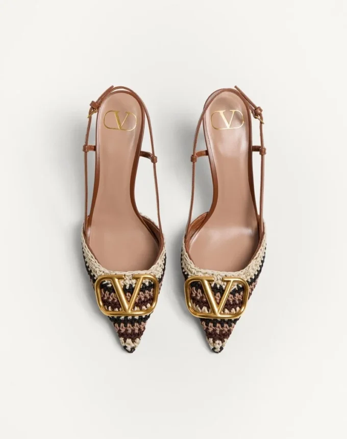Γόβες Vlogo Signature Slingback με κροσέ κεντήματα 80 mm Γόβες Vlogo Signature Slingback με κροσέ κεντήματα 80 mm