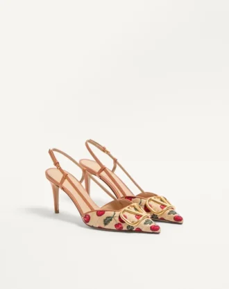 Γόβες Vlogo Signature Slingback με μοτίβο Cherryfic 80 mm