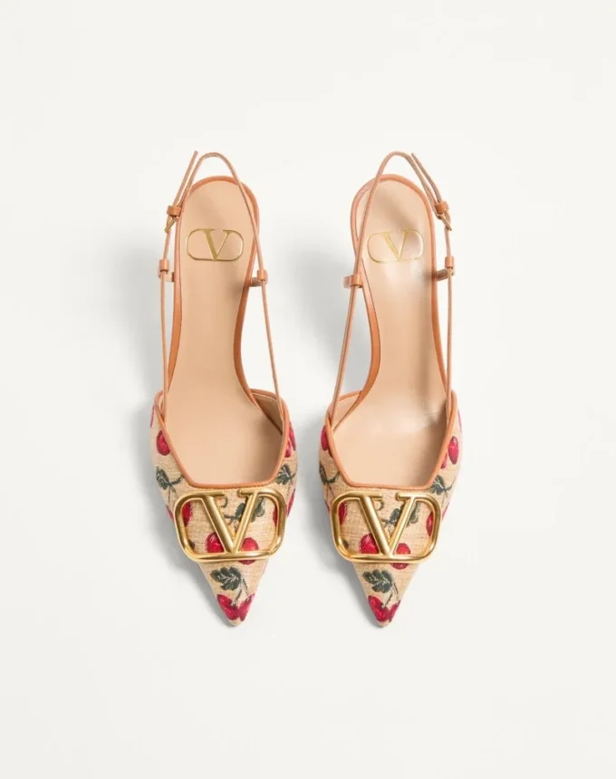 Γόβες Vlogo Signature Slingback με μοτίβο Cherryfic 80 mm