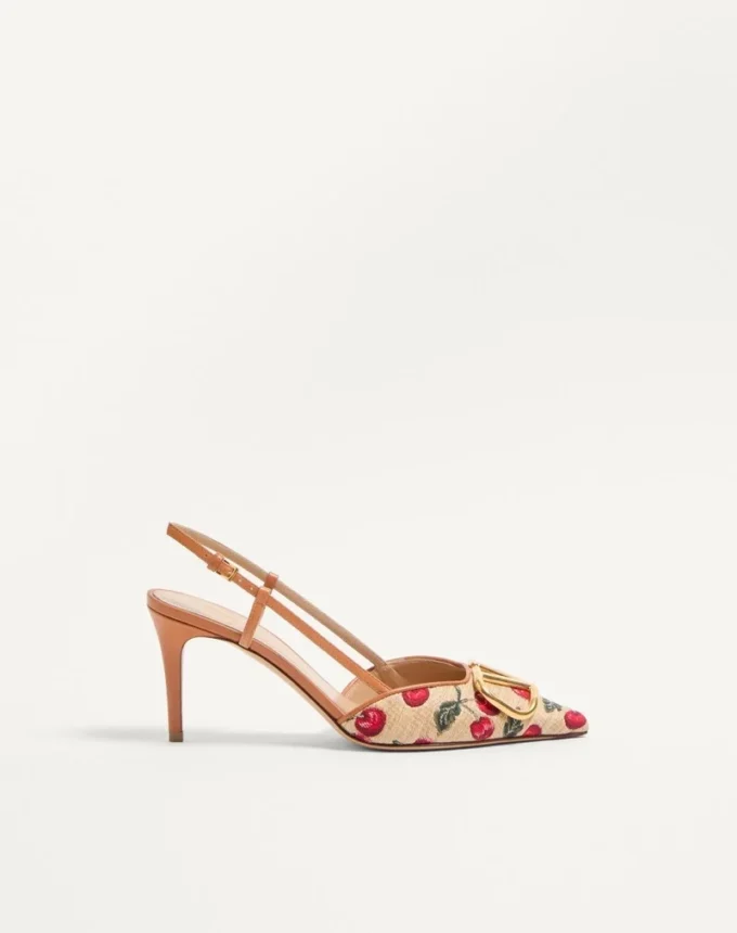 Γόβες Vlogo Signature Slingback με μοτίβο Cherryfic 80 mm