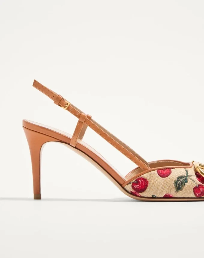 Γόβες Vlogo Signature Slingback με μοτίβο Cherryfic 80 mm