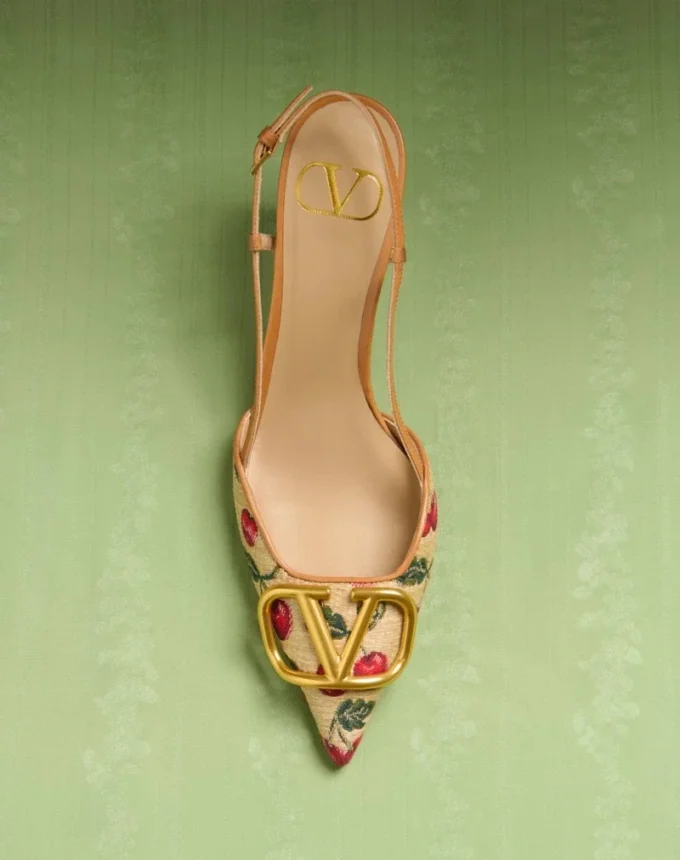 Γόβες Vlogo Signature Slingback με μοτίβο Cherryfic 80 mm