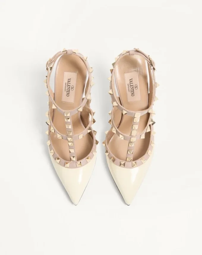 Γυαλιστερά γόβα Rockstud Caged Pump 100Mm