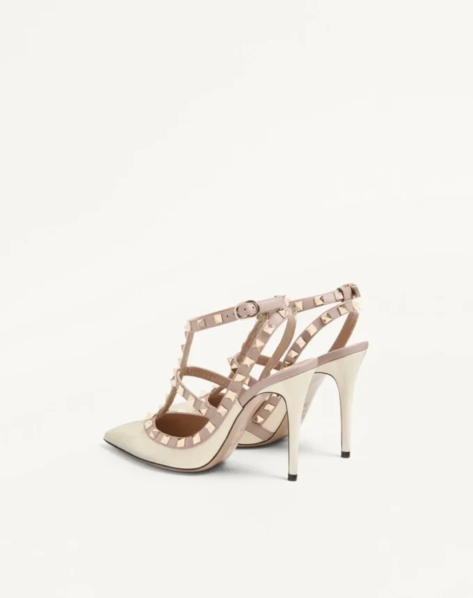 Γυαλιστερά γόβα Rockstud Caged Pump 100Mm