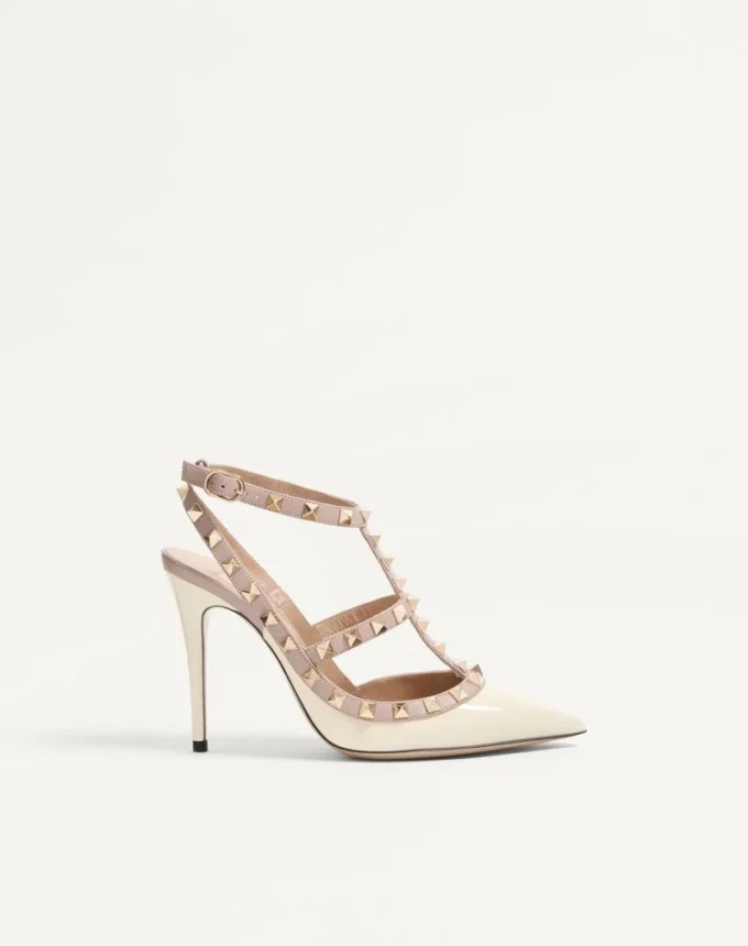Γυαλιστερά γόβα Rockstud Caged Pump 100Mm