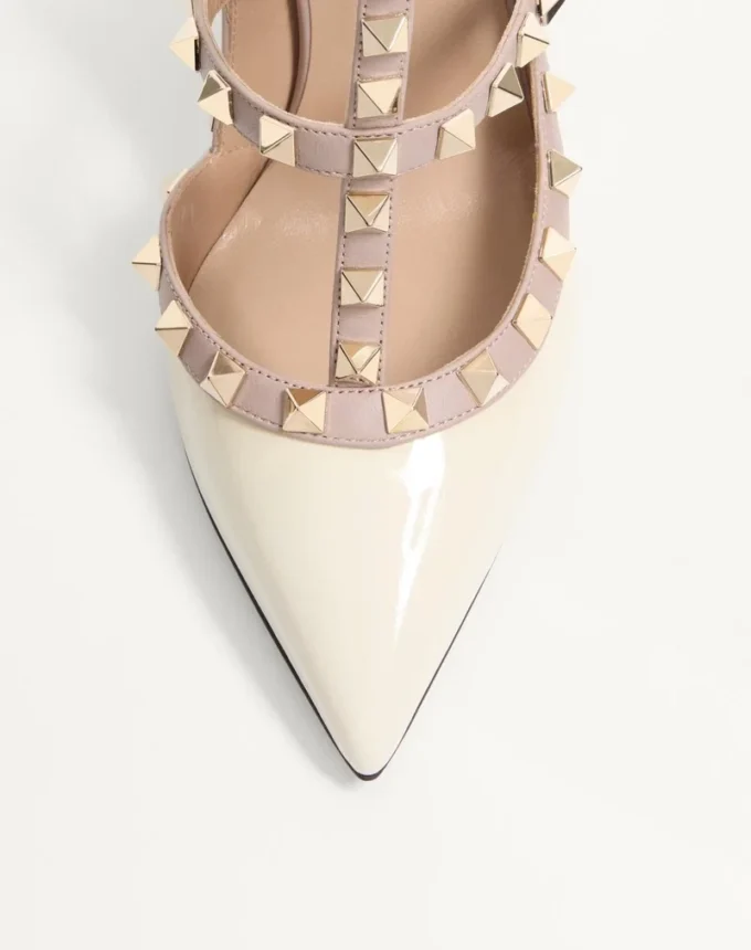 Γυαλιστερά γόβα Rockstud Caged Pump 100Mm