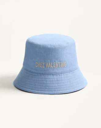 Καπέλο Chez Valentino Denim Bucket με κεντήματα