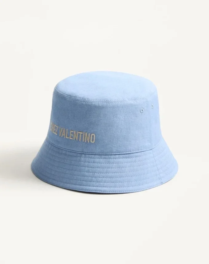 Καπέλο Chez Valentino Denim Bucket με κεντήματα