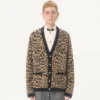 Καρδιγκάν από μαλλί Valentino με ζακάρ Fauve Eclat Animal Print Καρδιγκάν από μαλλί Valentino με ζακάρ Fauve Eclat Animal Print