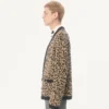 Καρδιγκάν από μαλλί Valentino με ζακάρ Fauve Eclat Animal Print Καρδιγκάν από μαλλί Valentino με ζακάρ Fauve Eclat Animal Print