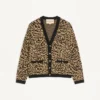 Καρδιγκάν από μαλλί Valentino με ζακάρ Fauve Eclat Animal Print Καρδιγκάν από μαλλί Valentino με ζακάρ Fauve Eclat Animal Print