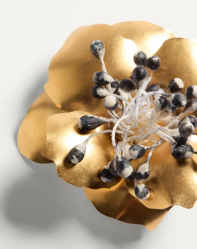 Καρφίτσα Fleur Lumineuse από μέταλλο και ύφασμα Καρφίτσα Fleur Lumineuse από μέταλλο και ύφασμα