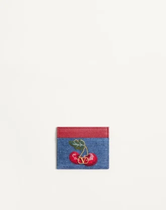 Κάρτα Vlogo Signature Denim με κεντημένο σχέδιο Cherryfic