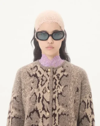 Κασμιρένια ζακέτα με animal print