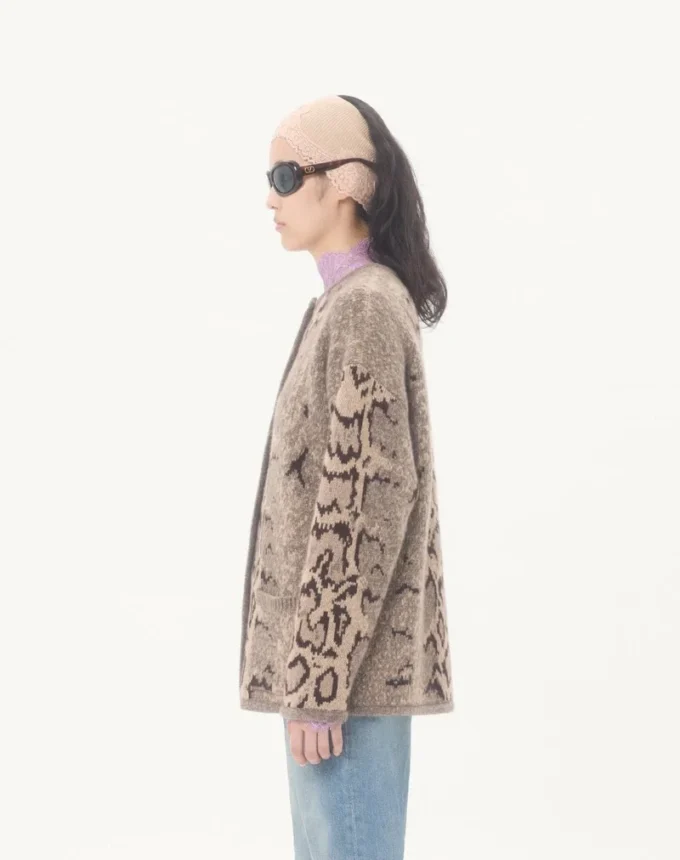 Κασμιρένια ζακέτα με animal print