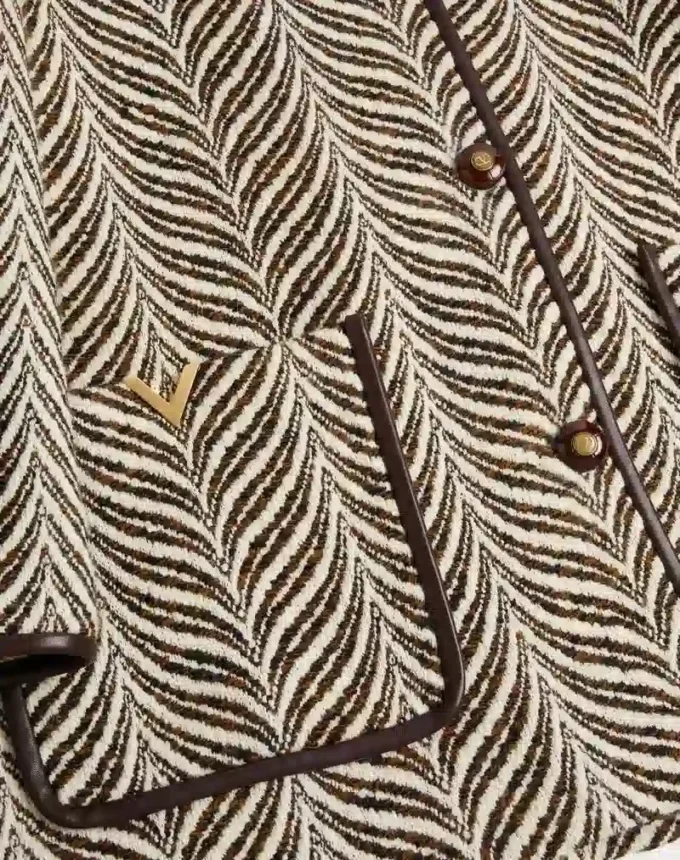 Καστανό καμπαρντίνο από μαλλί με Fauve Eclat Animal Print Καστανό καμπαρντίνο από μαλλί με Fauve Eclat Animal Print